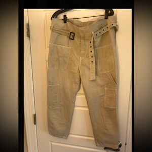 Free People Beige Cropped Pants